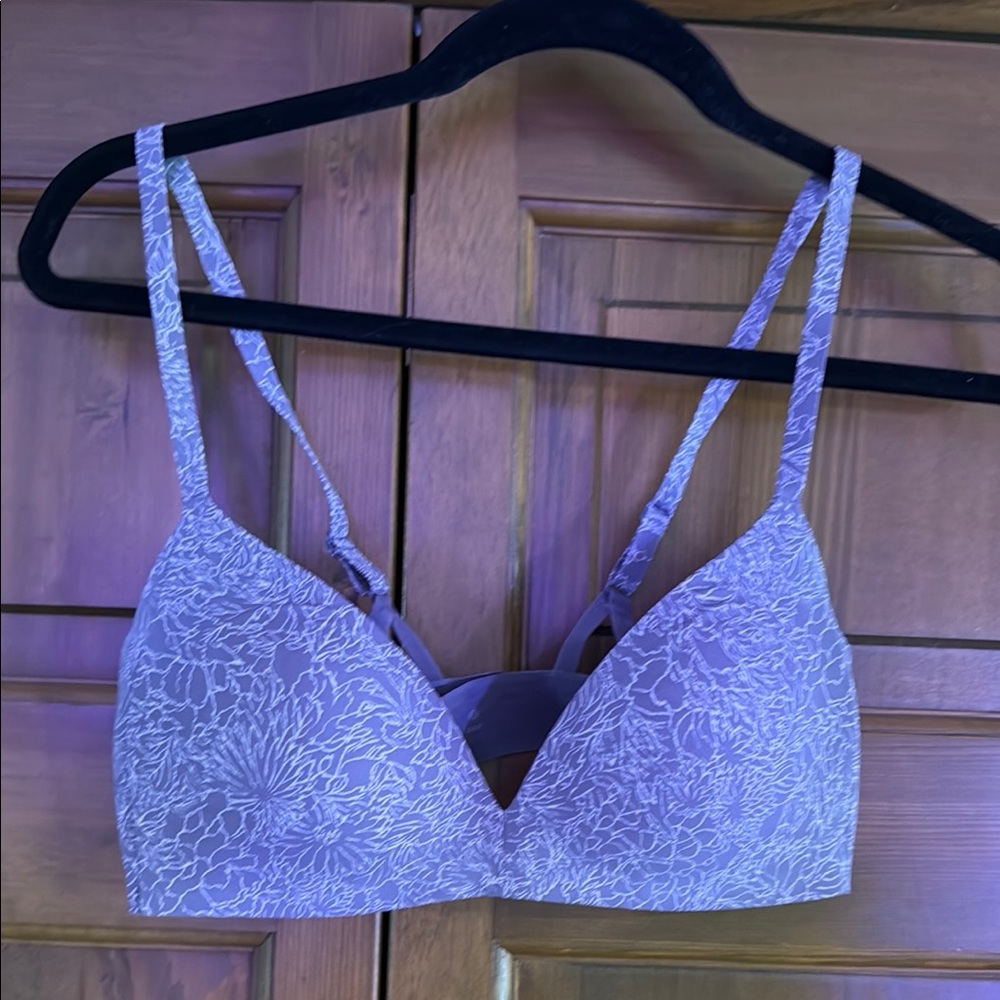 Floral Lace Women's Bra - Purple